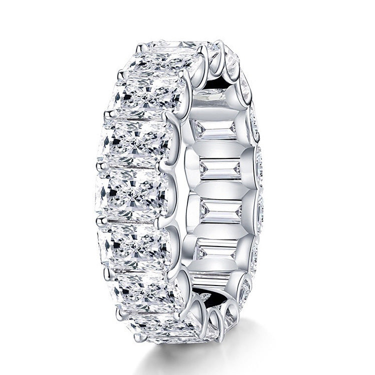 Sterling Silver Ring High Carbon Diamond Simulation - Bellarte Enchanté Sterling Silver Ring High Carbon Diamond Simulation