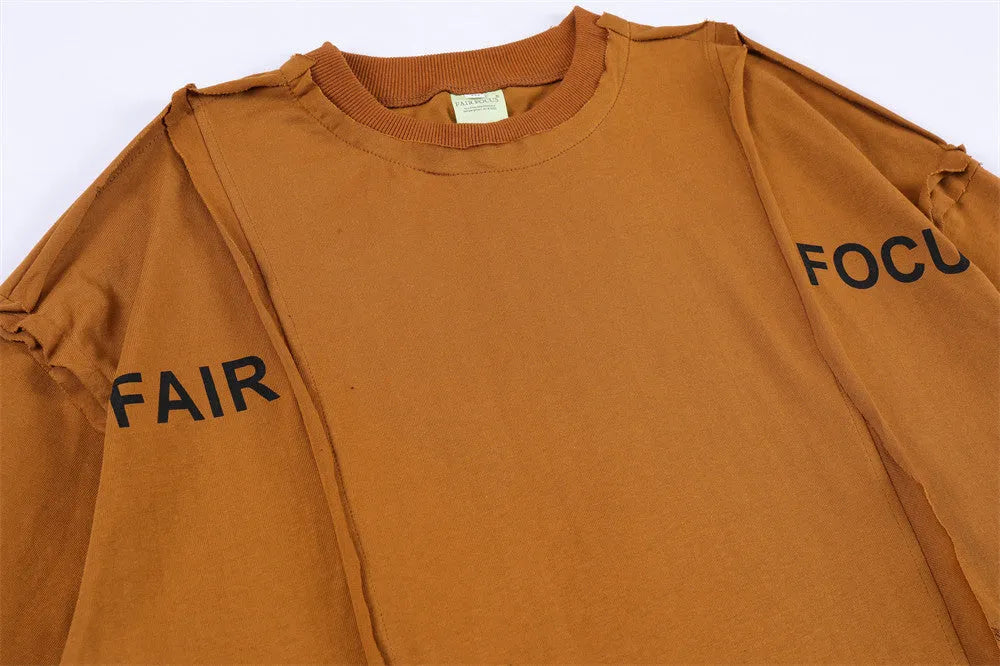 Stitching Letter Print T-Shirt Men's Street - Bellarte Enchanté Stitching Letter Print T-Shirt Men's Street