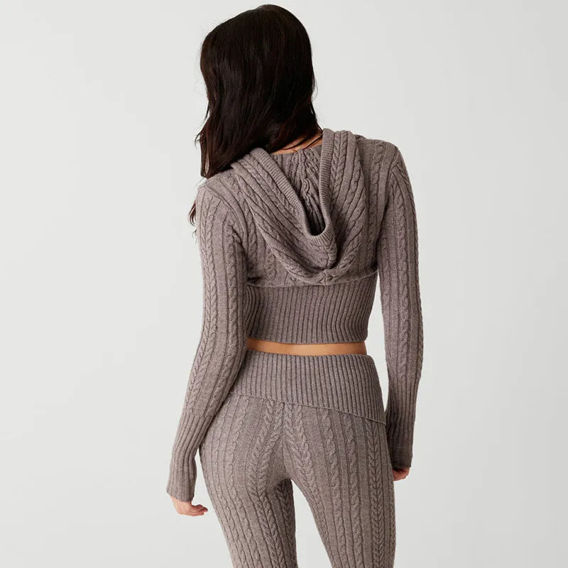 Straight-leg Pants Knitted Sweater Suit Women - Bellarte Enchanté Straight-leg Pants Knitted Sweater Suit Women