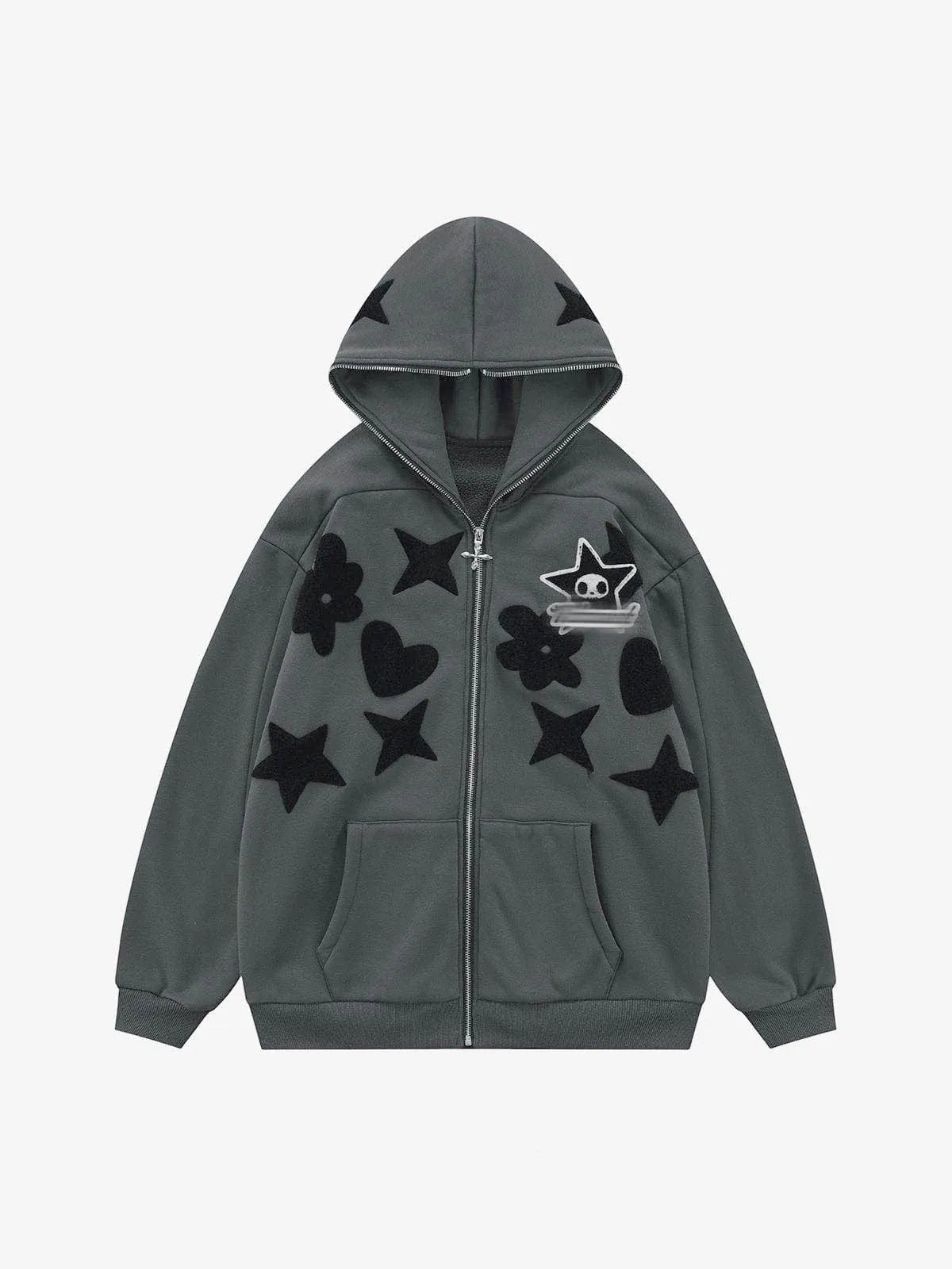 Street Sweatshirt Hiphop Towel Embroidery Cardigan Hoodie - Bellarte Enchanté Street Sweatshirt Hiphop Towel Embroidery Cardigan Hoodie