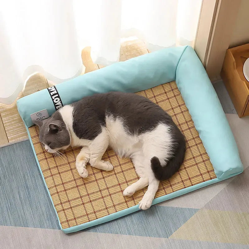 Summer Cooling Mats Cat Bed Dog Bed Dog Sofa Pet Mats Cat House Ice Pad Dog Sleeping Mats Cool Cold Bamboo Fiber Cat Bed - Bellarte Enchanté Summer Cooling Mats Cat Bed Dog Bed Dog Sofa Pet Mats Cat House Ice Pad Dog Sleeping Mats Cool Cold Bamboo Fiber Cat Bed