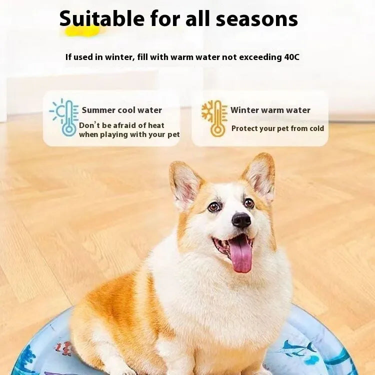 Summer Cooling Pet Water Bed Cushion Ice Pad Dog Sleeping Square Mat - Bellarte Enchanté Summer Cooling Pet Water Bed Cushion Ice Pad Dog Sleeping Square Mat