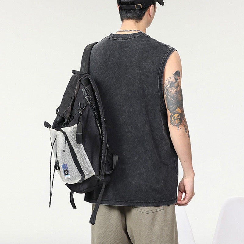 Summer Retro Washed Cotton Tank Top Vest For Men - Bellarte Enchanté Summer Retro Washed Cotton Tank Top Vest For Men