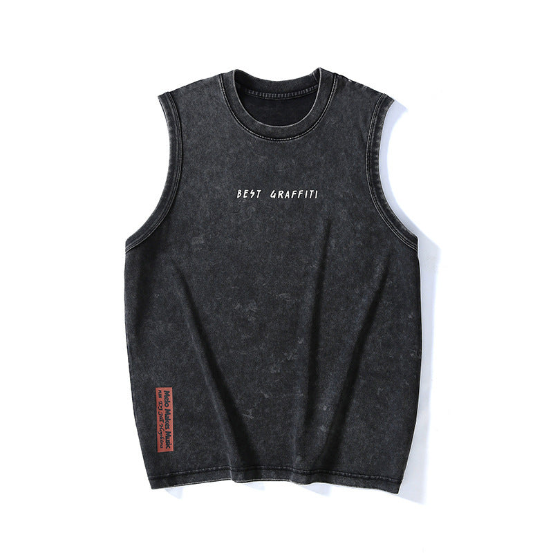 Summer Retro Washed Cotton Tank Top Vest For Men - Bellarte Enchanté Summer Retro Washed Cotton Tank Top Vest For Men