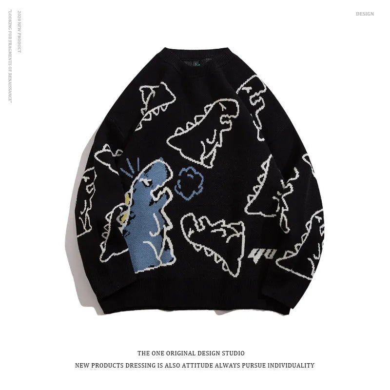 Sweater Hit Color Couple Loose Round Neck Sweater Outer Wear - Bellarte Enchanté Sweater Hit Color Couple Loose Round Neck Sweater Outer Wear