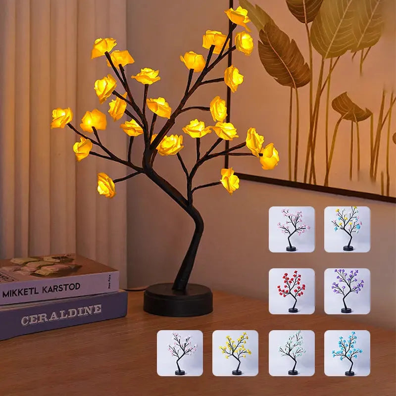 Table Lamp Flower Tree Rose Lamps Fairy Desk Night Lights USB Operated Gifts For Wedding Valentine Christmas Decoration - Bellarte Enchanté Table Lamp Flower Tree Rose Lamps Fairy Desk Night Lights USB Operated Gifts For Wedding Valentine Christmas Decoration