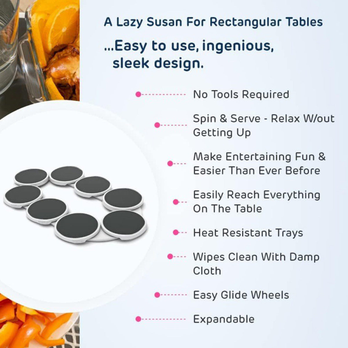 Table Rotating Portable Food Tray - Bellarte Enchanté Table Rotating Portable Food Tray
