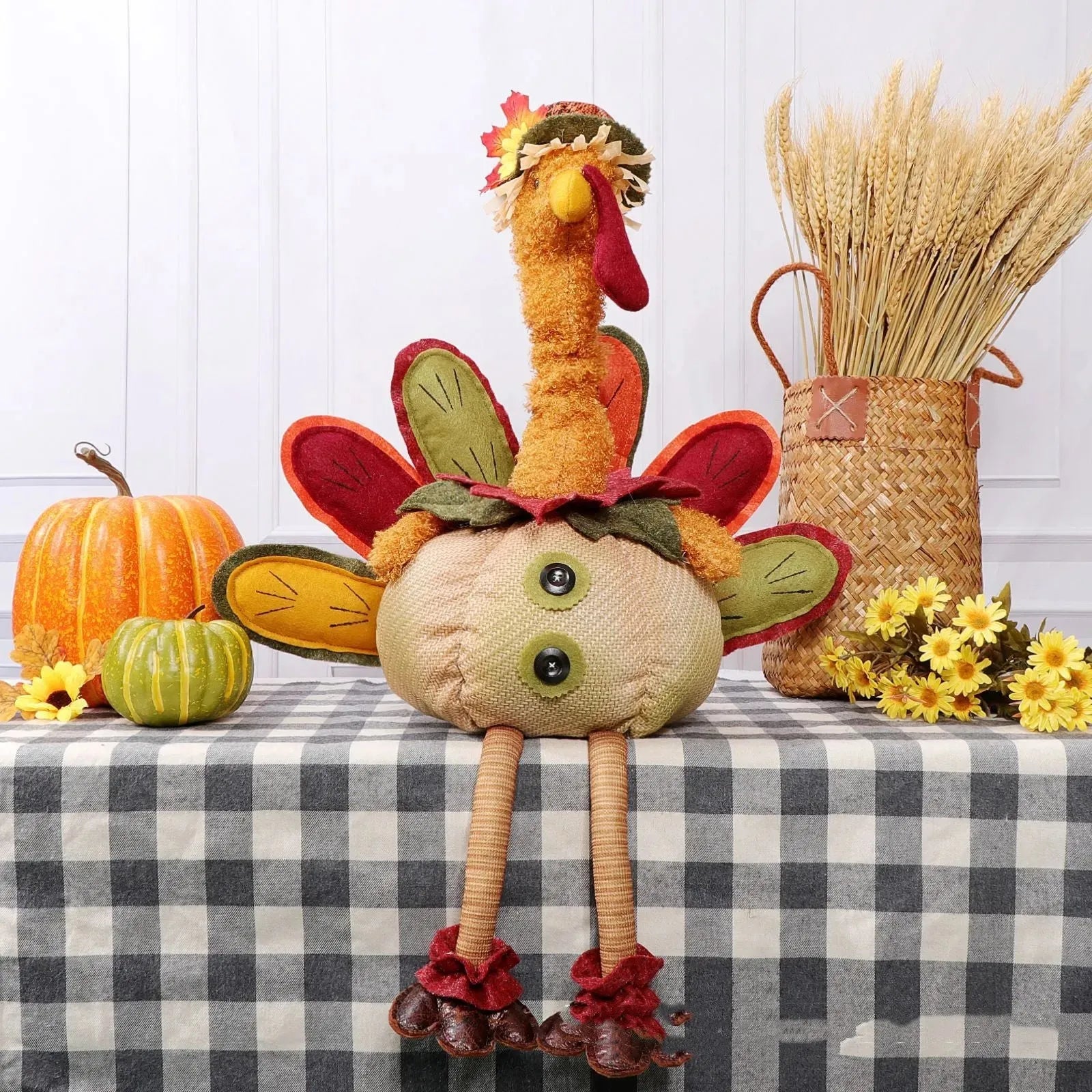 Thanksgiving Turkey Doll Retractable Ornament Decoration - Bellarte Enchanté Thanksgiving Turkey Doll Retractable Ornament Decoration