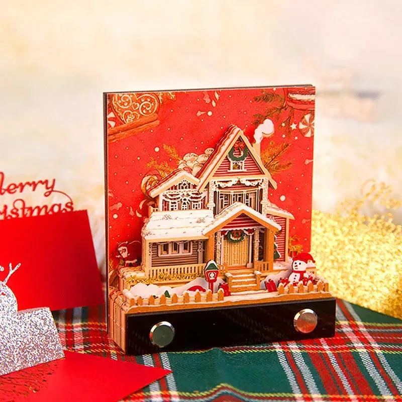The Christmas Cottage 3D Paper Carving Three-dimensional Desk Calendar - Bellarte Enchanté The Christmas Cottage 3D Paper Carving Three-dimensional Desk Calendar