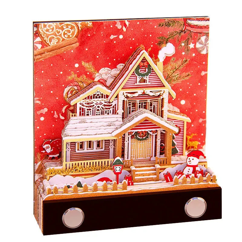 The Christmas Cottage 3D Paper Carving Three-dimensional Desk Calendar - Bellarte Enchanté The Christmas Cottage 3D Paper Carving Three-dimensional Desk Calendar