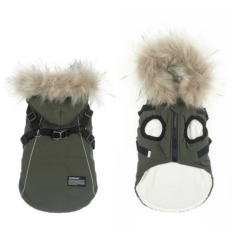 The New Teddy Bichon Pet Cotton Coat Autumn And Winter Clothes Can Be Towed - Bellarte Enchanté The New Teddy Bichon Pet Cotton Coat Autumn And Winter Clothes Can Be Towed