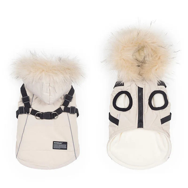 The New Teddy Bichon Pet Cotton Coat Autumn And Winter Clothes Can Be Towed - Bellarte Enchanté The New Teddy Bichon Pet Cotton Coat Autumn And Winter Clothes Can Be Towed