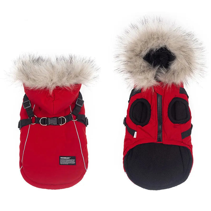 The New Teddy Bichon Pet Cotton Coat Autumn And Winter Clothes Can Be Towed - Bellarte Enchanté The New Teddy Bichon Pet Cotton Coat Autumn And Winter Clothes Can Be Towed