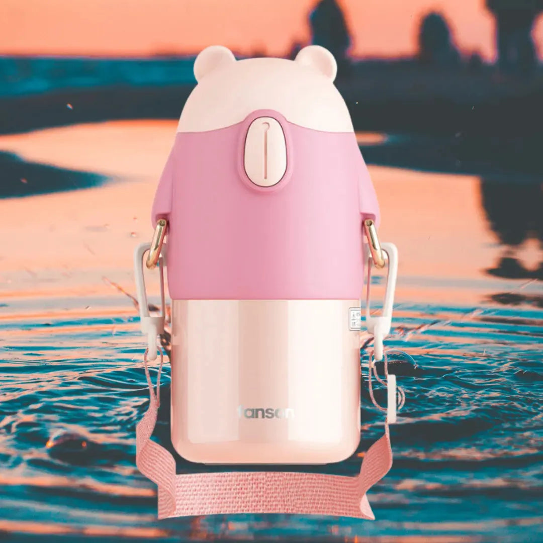 Thermos Mug With Straws Girl Children Cartoon Portable Fashion - Bellarte Enchanté Thermos Mug With Straws Girl Children Cartoon Portable Fashion