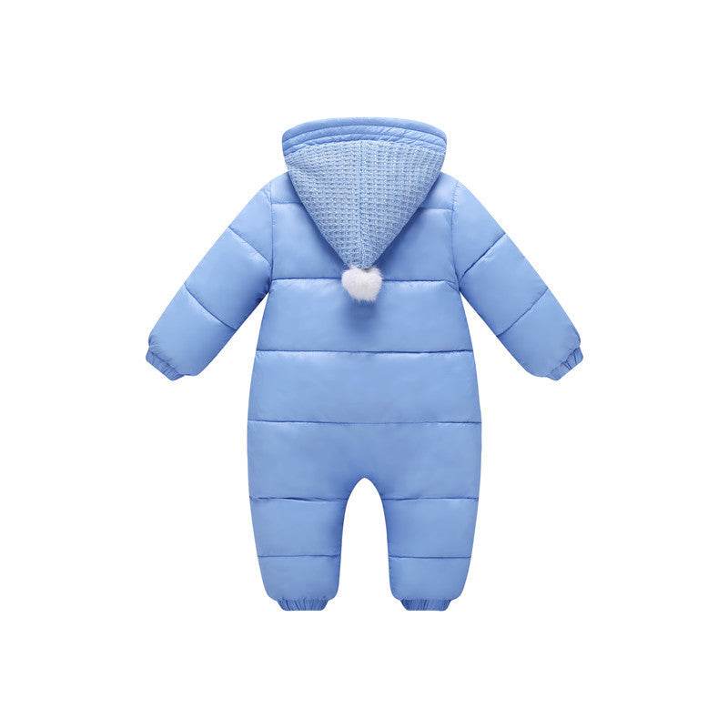 Thick Warm Flannel Soft Lined Solid Baby Romper - Bellarte Enchanté Thick Warm Flannel Soft Lined Solid Baby Romper