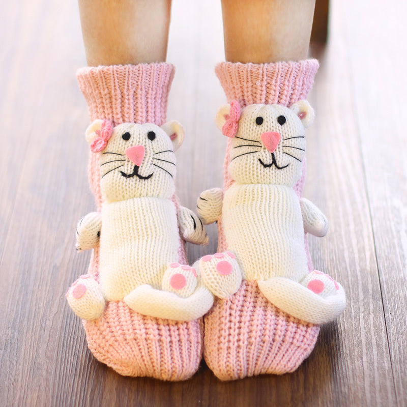 Thickened Middle Tube Thick Line Adult Christmas Socks - Bellarte Enchanté Thickened Middle Tube Thick Line Adult Christmas Socks
