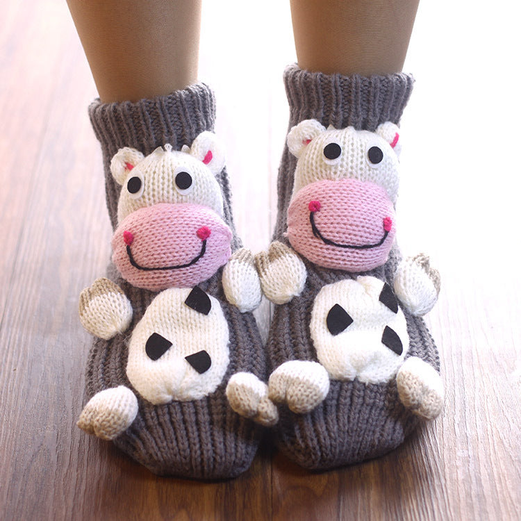 Thickened Middle Tube Thick Line Adult Christmas Socks - Bellarte Enchanté Thickened Middle Tube Thick Line Adult Christmas Socks