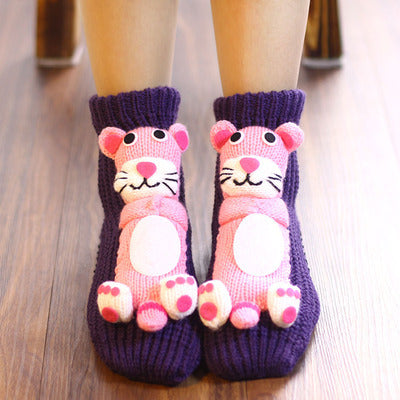 Thickened Middle Tube Thick Line Adult Christmas Socks - Bellarte Enchanté Thickened Middle Tube Thick Line Adult Christmas Socks