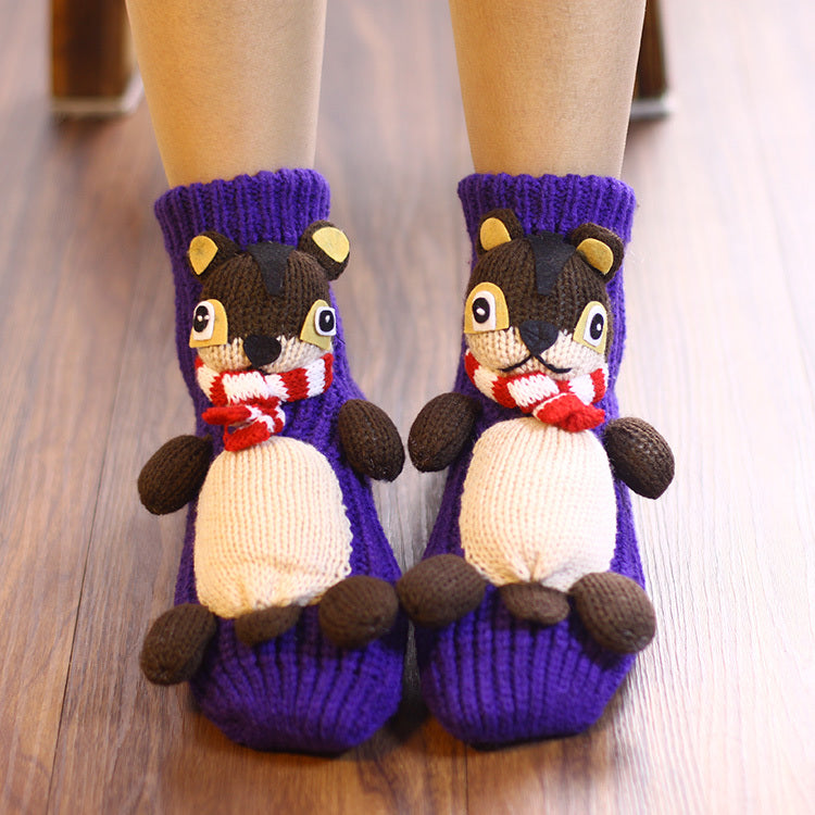 Thickened Middle Tube Thick Line Adult Christmas Socks - Bellarte Enchanté Thickened Middle Tube Thick Line Adult Christmas Socks