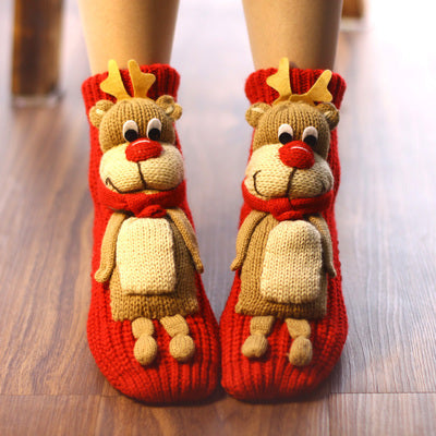 Thickened Middle Tube Thick Line Adult Christmas Socks - Bellarte Enchanté Thickened Middle Tube Thick Line Adult Christmas Socks