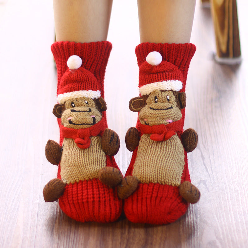 Thickened Middle Tube Thick Line Adult Christmas Socks - Bellarte Enchanté Thickened Middle Tube Thick Line Adult Christmas Socks