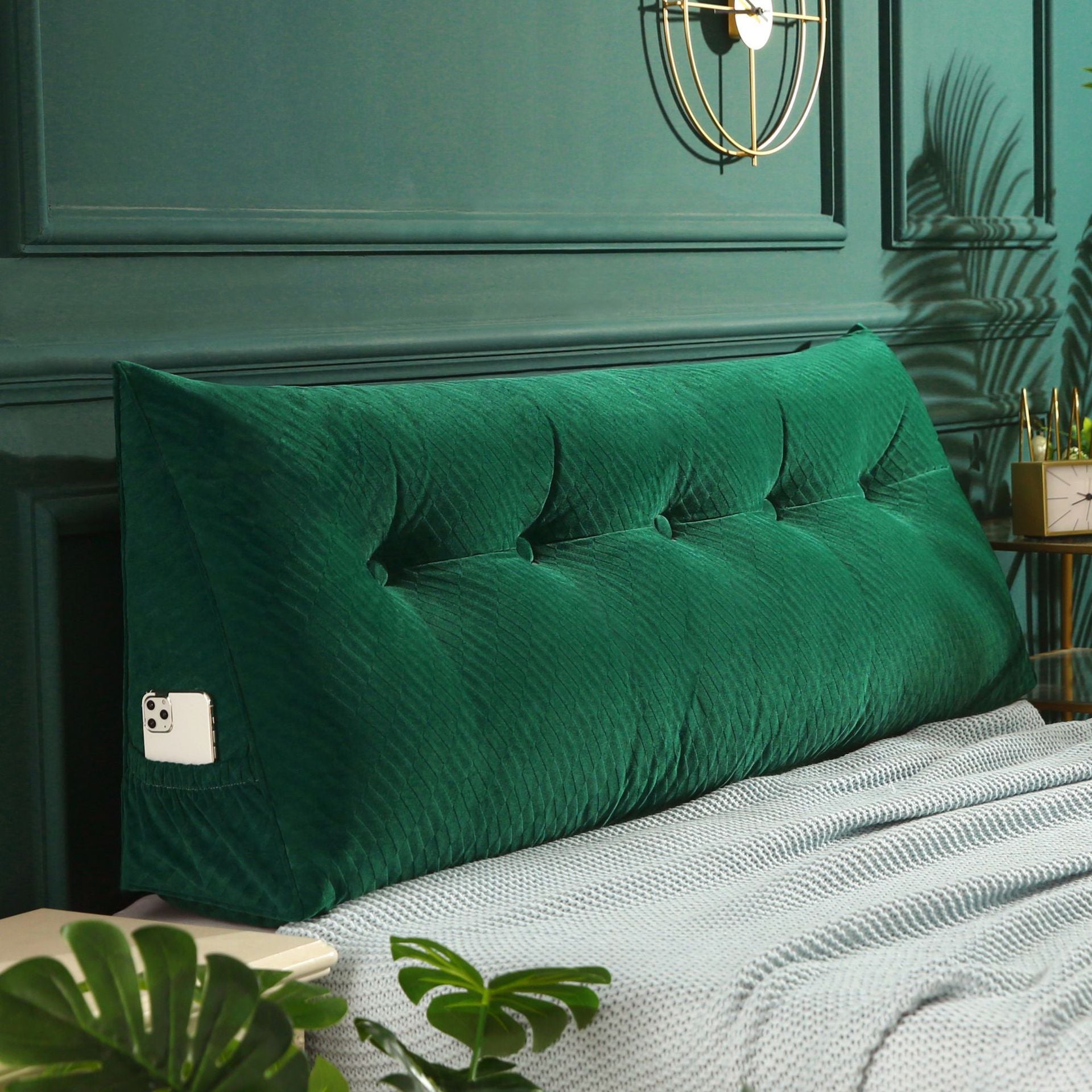 Three Dimensional Velvet Triangle Big Cushion Bedside Cushion Can Be - Bellarte Enchanté Three Dimensional Velvet Triangle Big Cushion Bedside Cushion Can Be