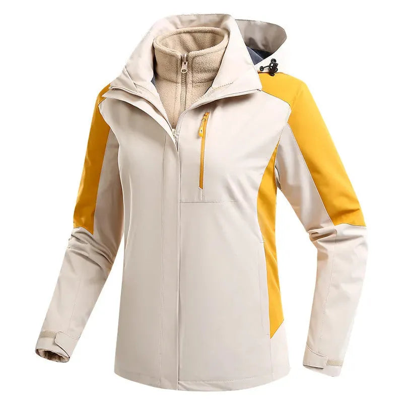 Three-in-one Waterproof Fleece-lined Thick Jacket - Bellarte Enchanté Three-in-one Waterproof Fleece-lined Thick Jacket