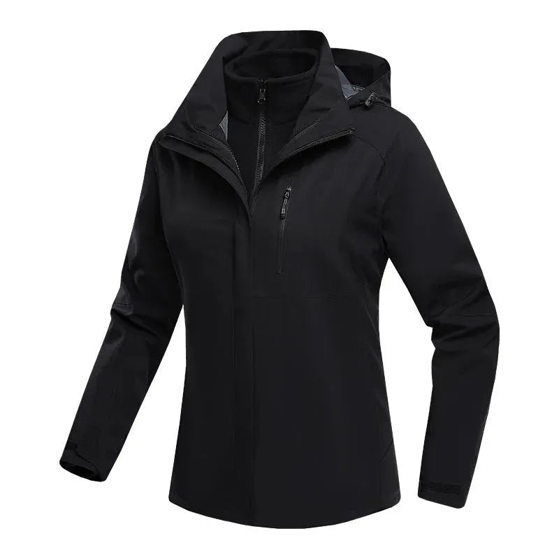 Three-in-one Waterproof Fleece-lined Thick Jacket - Bellarte Enchanté Three-in-one Waterproof Fleece-lined Thick Jacket