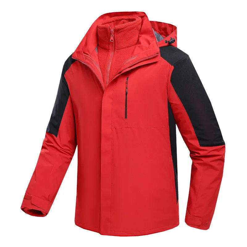 Three-in-one Waterproof Fleece-lined Thick Jacket - Bellarte Enchanté Three-in-one Waterproof Fleece-lined Thick Jacket