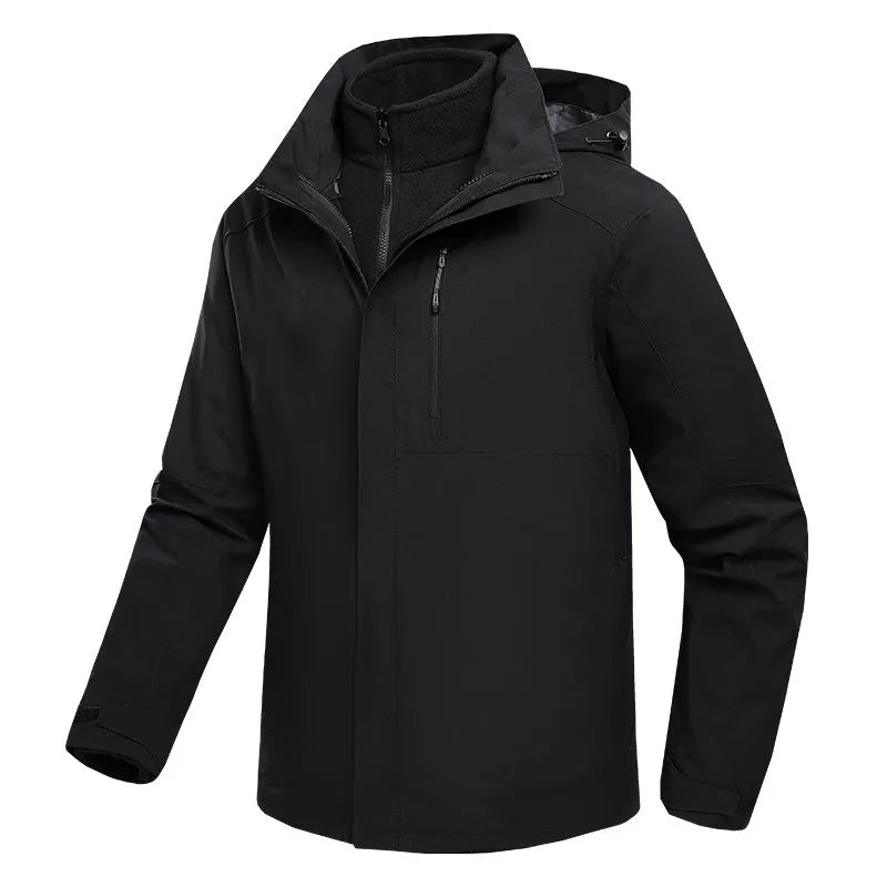 Three-in-one Waterproof Fleece-lined Thick Jacket - Bellarte Enchanté Three-in-one Waterproof Fleece-lined Thick Jacket