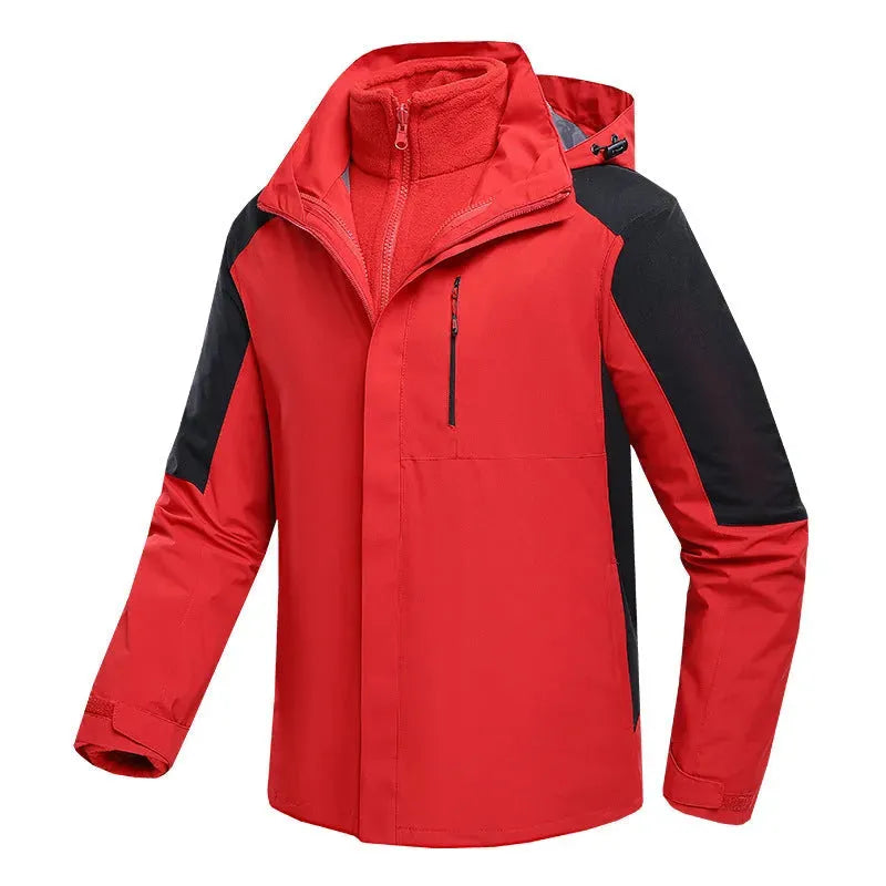 Three-in-one Waterproof Fleece-lined Thick Jacket - Bellarte Enchanté Three-in-one Waterproof Fleece-lined Thick Jacket