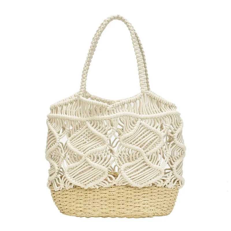 Tide Braided Beach Portable One Shoulder Large Capacity Bag - Bellarte Enchanté Tide Braided Beach Portable One Shoulder Large Capacity Bag