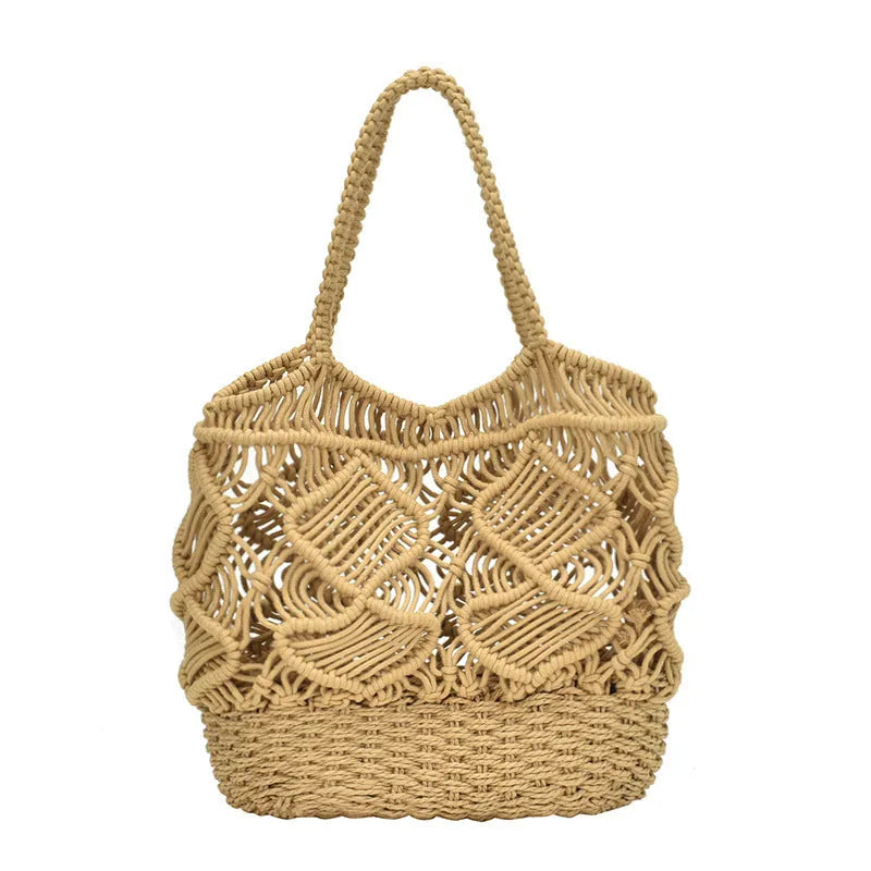 Tide Braided Beach Portable One Shoulder Large Capacity Bag - Bellarte Enchanté Tide Braided Beach Portable One Shoulder Large Capacity Bag