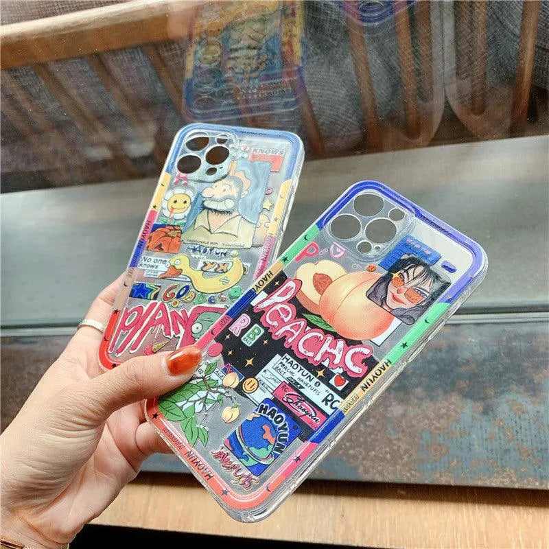 Tide Brand Retro Graffiti Phone Case Soft - Bellarte Enchanté Tide Brand Retro Graffiti Phone Case Soft