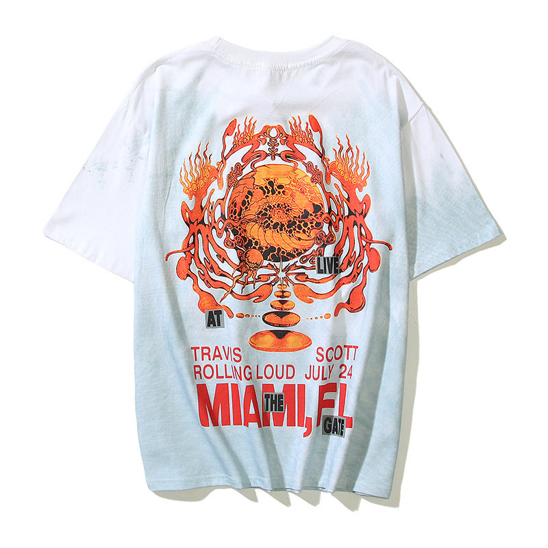 Tie-dye Surrounding Short-sleeved T-shirt Men And Women - Bellarte Enchanté Tie-dye Surrounding Short-sleeved T-shirt Men And Women