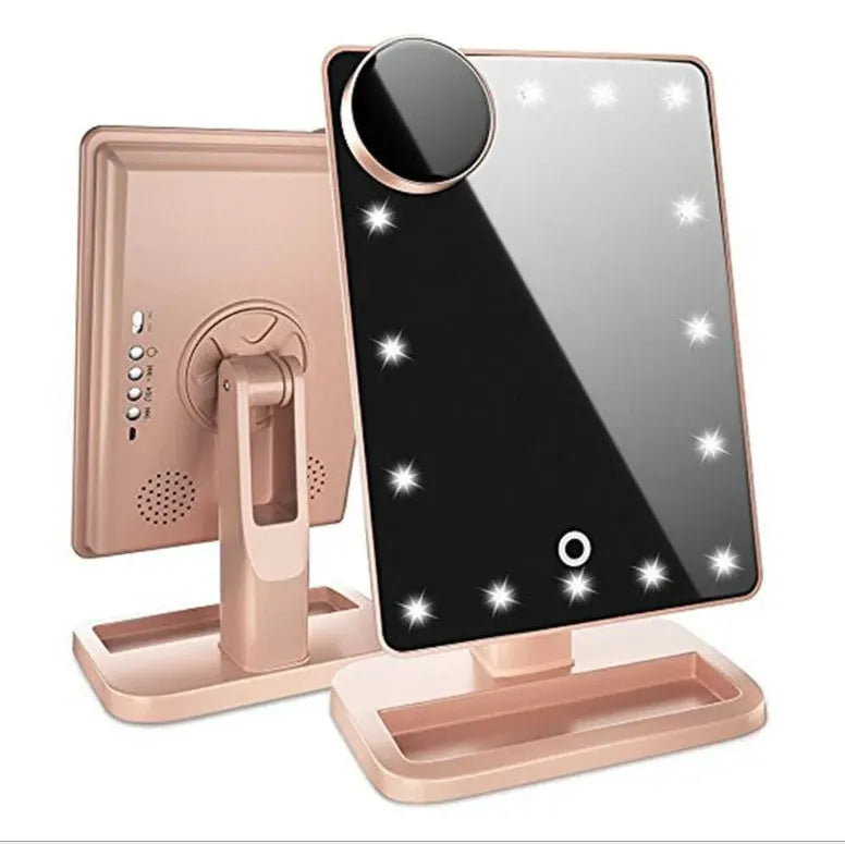 Touch Screen Makeup Mirror With 20 LED Light Bluetooth - Bellarte Enchanté Touch Screen Makeup Mirror With 20 LED Light Bluetooth