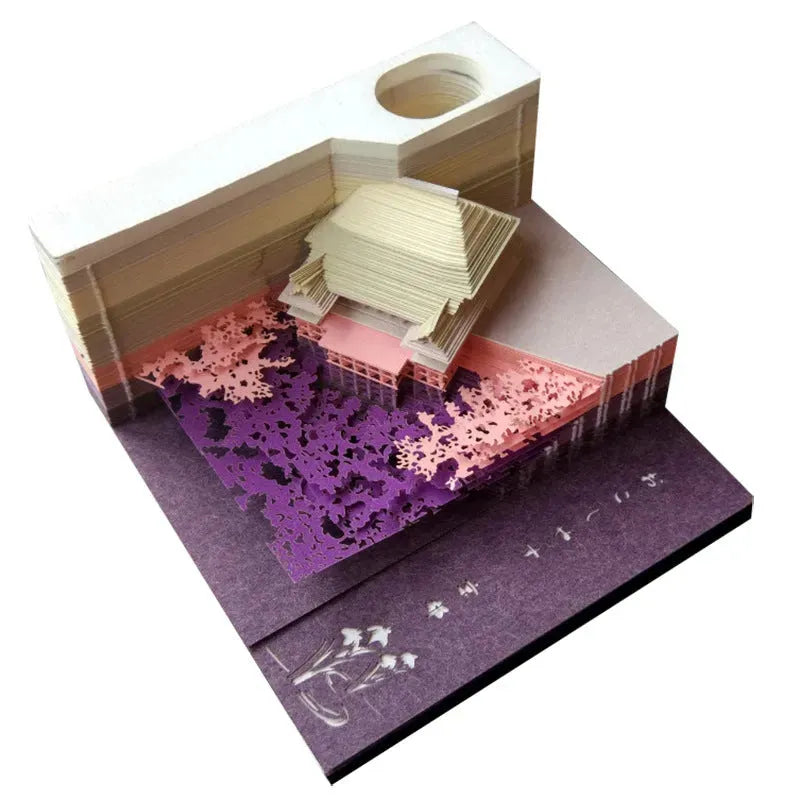 Tree House Panoramic 3D Notes Paper Carving Creative Calendar Decoration - Bellarte Enchanté Tree House Panoramic 3D Notes Paper Carving Creative Calendar Decoration