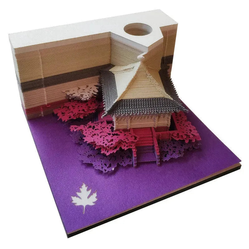Tree House Panoramic 3D Notes Paper Carving Creative Calendar Decoration - Bellarte Enchanté Tree House Panoramic 3D Notes Paper Carving Creative Calendar Decoration