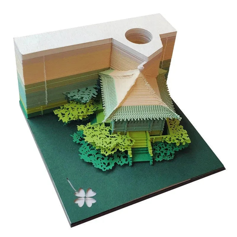 Tree House Panoramic 3D Notes Paper Carving Creative Calendar Decoration - Bellarte Enchanté Tree House Panoramic 3D Notes Paper Carving Creative Calendar Decoration