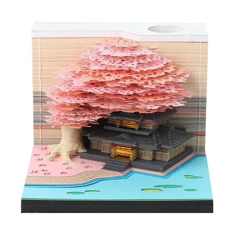 Tree House Panoramic 3D Notes Paper Carving Creative Calendar Decoration - Bellarte Enchanté Tree House Panoramic 3D Notes Paper Carving Creative Calendar Decoration