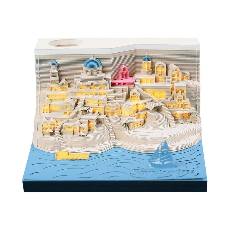 Tree House Panoramic 3D Notes Paper Carving Creative Calendar Decoration - Bellarte Enchanté Tree House Panoramic 3D Notes Paper Carving Creative Calendar Decoration