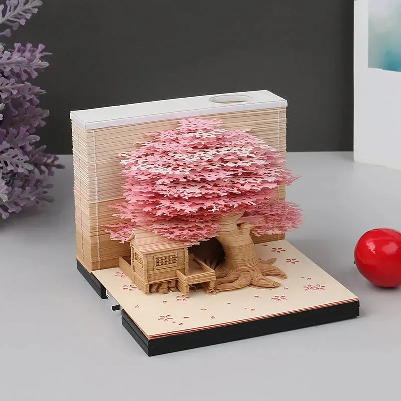 Tree House Panoramic 3D Notes Paper Carving Creative Calendar Decoration - Bellarte Enchanté Tree House Panoramic 3D Notes Paper Carving Creative Calendar Decoration