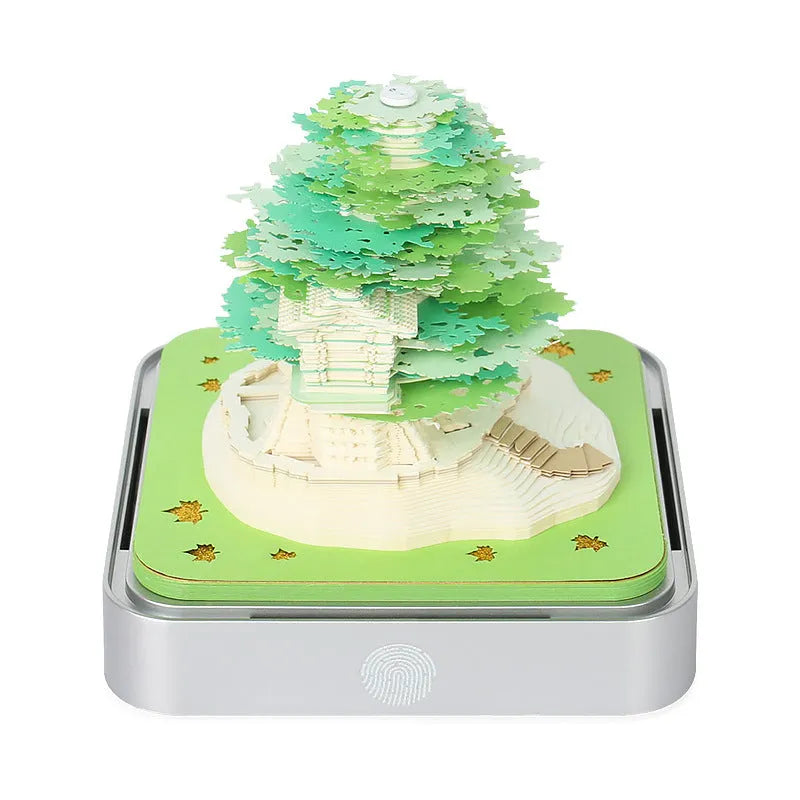 Tree House Paper Carving Notepad Creative Weekly Calendar Earth - Bellarte Enchanté Tree House Paper Carving Notepad Creative Weekly Calendar Earth
