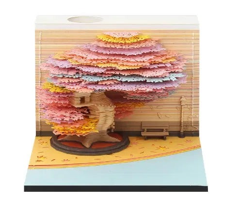 Tree House Paper Carving Notepad Creative Weekly Calendar Earth Calendar - Bellarte Enchanté Tree House Paper Carving Notepad Creative Weekly Calendar Earth Calendar