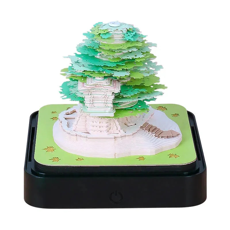 Tree House Paper Carving Notepad Creative Weekly Calendar Earth Calendar - Bellarte Enchanté Tree House Paper Carving Notepad Creative Weekly Calendar Earth Calendar