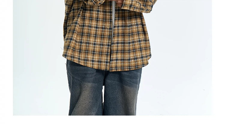 Trend Plaid Long Sleeve Shirt Retro For Men And Women - Bellarte Enchanté Trend Plaid Long Sleeve Shirt Retro For Men And Women