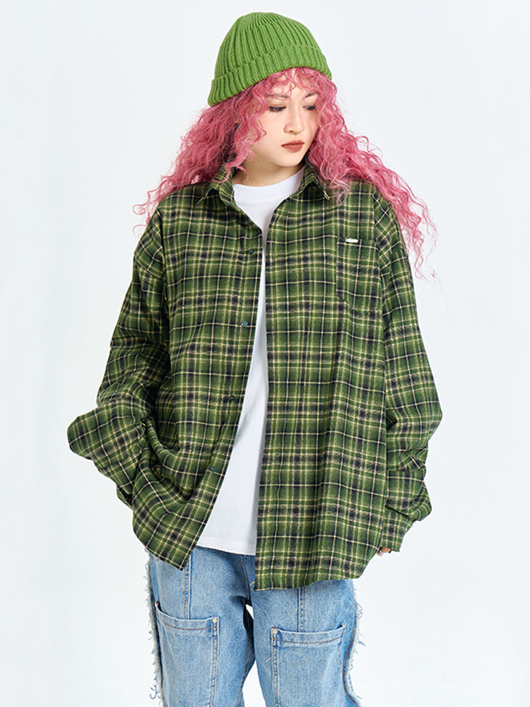 Trend Plaid Long Sleeve Shirt Retro For Men And Women - Bellarte Enchanté Trend Plaid Long Sleeve Shirt Retro For Men And Women