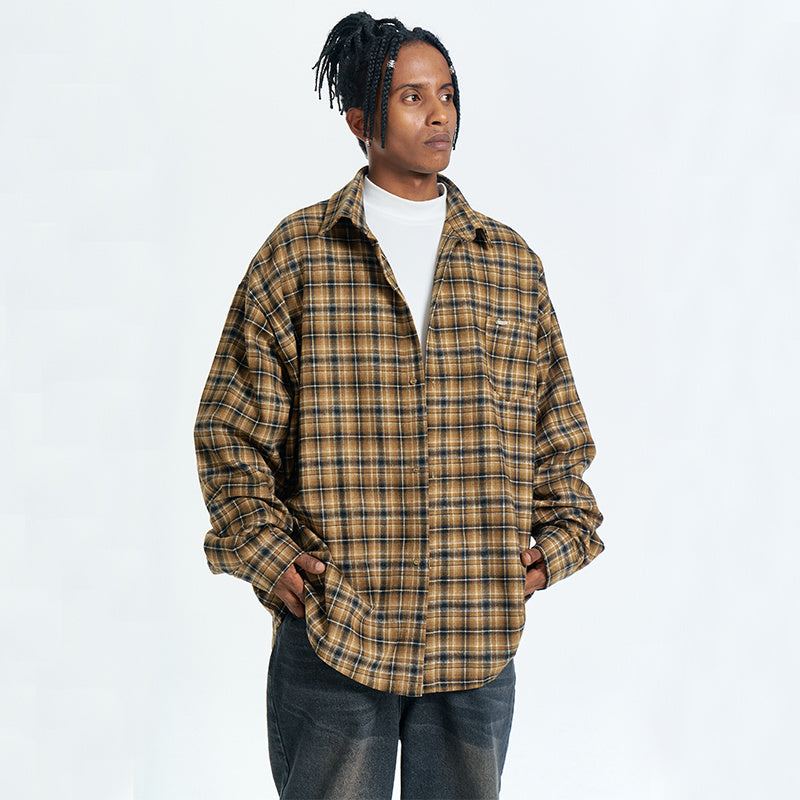 Trend Plaid Long Sleeve Shirt Retro For Men And Women - Bellarte Enchanté Trend Plaid Long Sleeve Shirt Retro For Men And Women