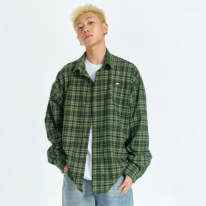 Trend Plaid Long Sleeve Shirt Retro For Men And Women - Bellarte Enchanté Trend Plaid Long Sleeve Shirt Retro For Men And Women