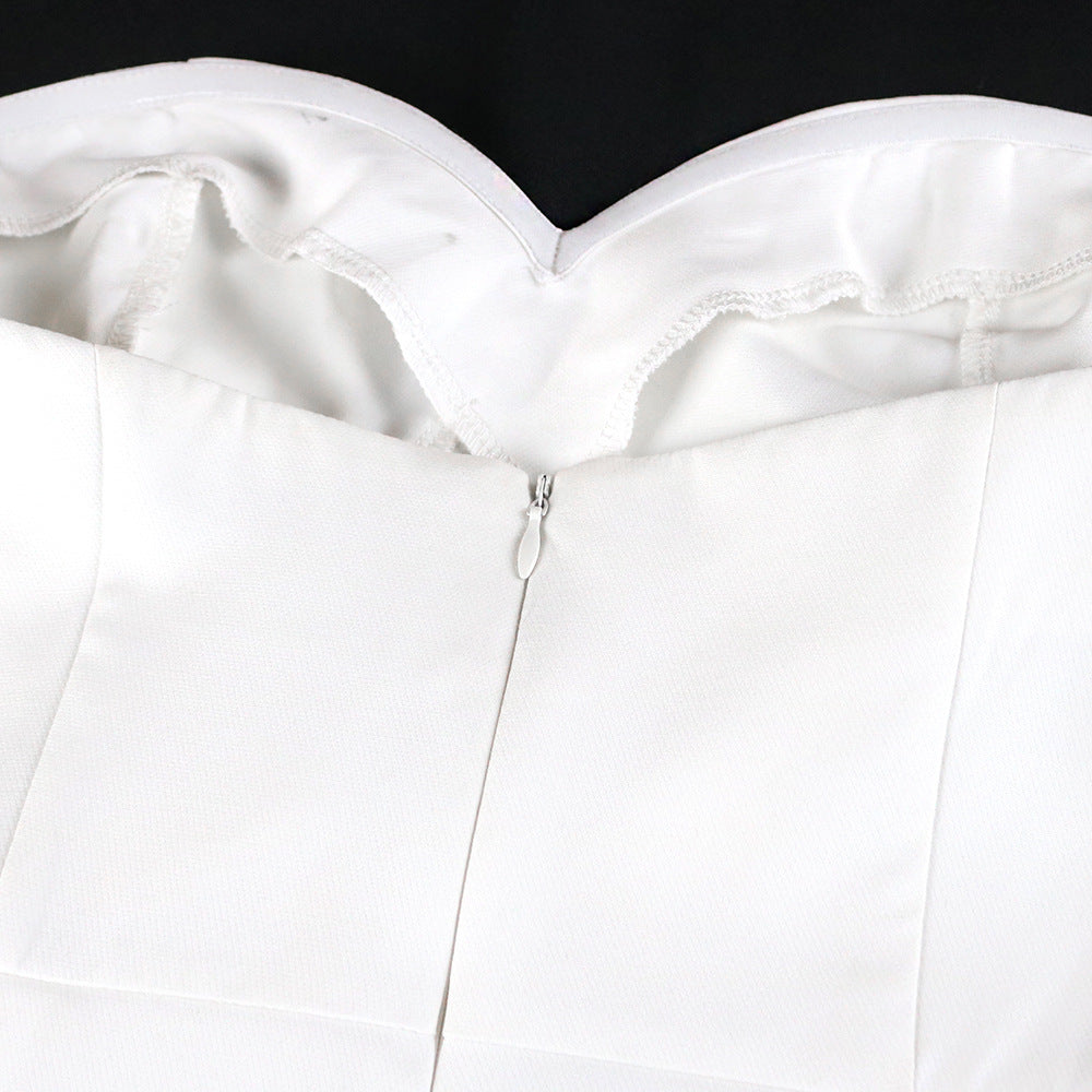 Tube Top Backless High Waist Bow Wide Leg Pants Casual Jumpsuit - Bellarte Enchanté Tube Top Backless High Waist Bow Wide Leg Pants Casual Jumpsuit